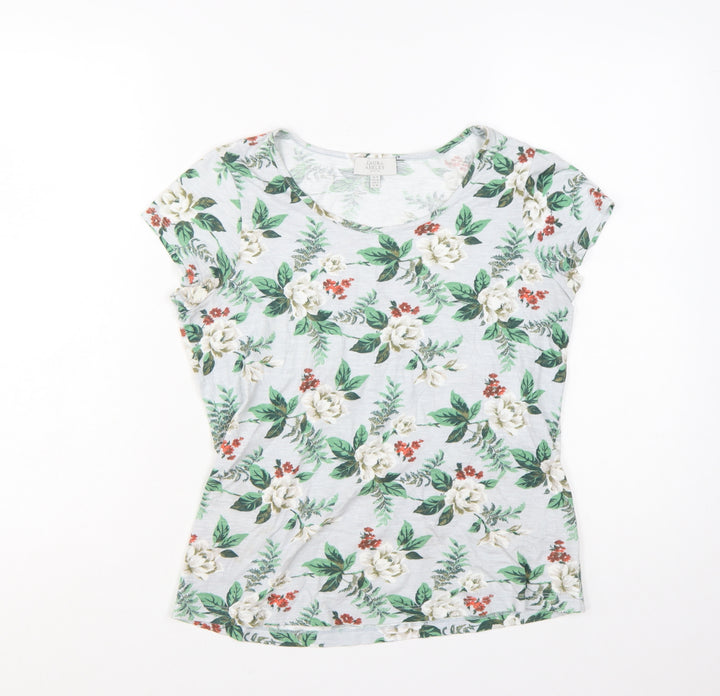 Laura Ashley Women’s White Floral Cotton T-Shirt UK 10