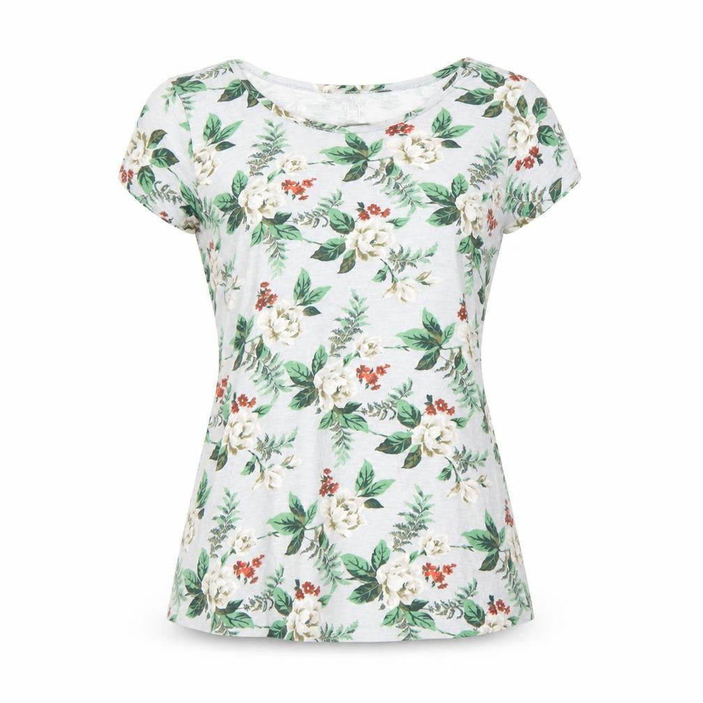 Laura Ashley Women’s White Floral Cotton T-Shirt UK 10