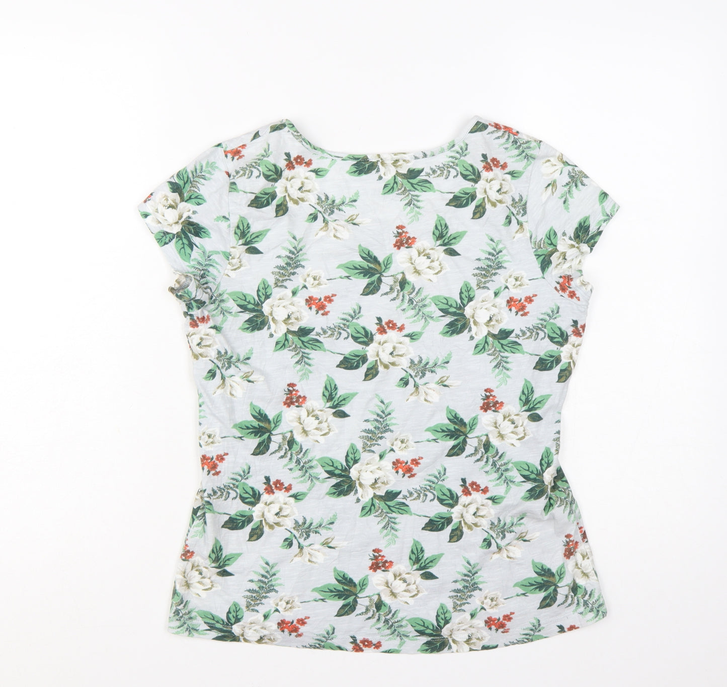 Laura Ashley Women’s White Floral Cotton T-Shirt UK 10