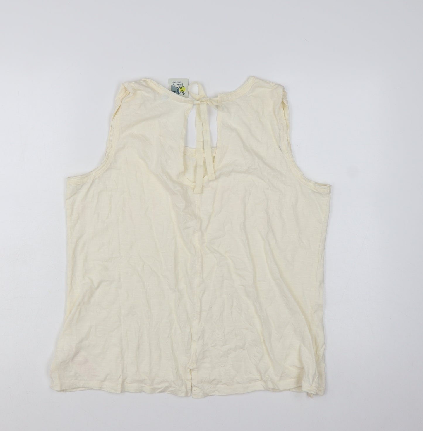 Weird Fish Women's Ivory 100% Cotton Sleeveless Tank Top Size 16