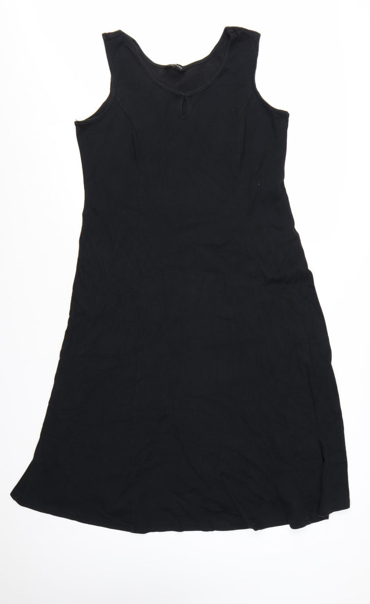Wardrobe Women’s Black Cotton A-Line Sleeveless Dress Size 16