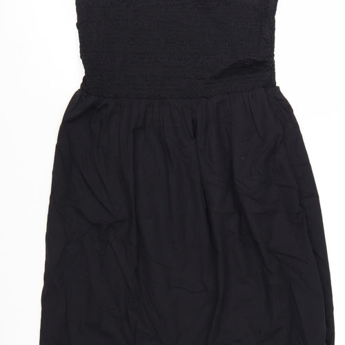 Marks and Spencer Women’s Black Cotton A-Line Knee Length Summer Dress Size 18