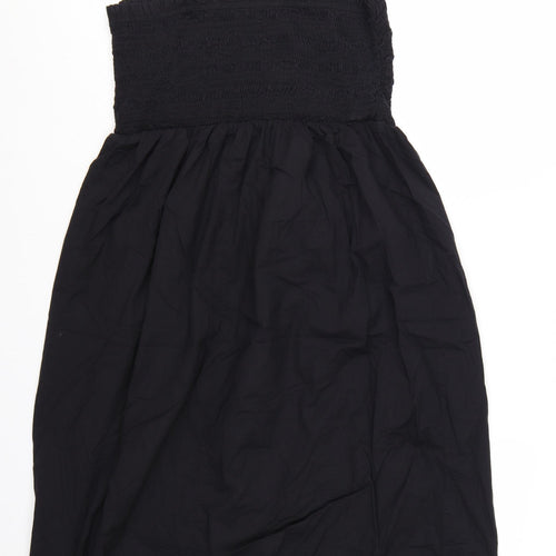 Marks and Spencer Women’s Black Cotton A-Line Knee Length Summer Dress Size 18