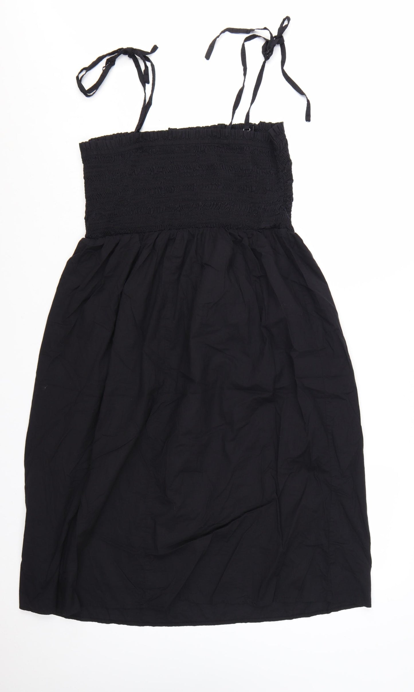 Marks and Spencer Women’s Black Cotton A-Line Knee Length Summer Dress Size 18