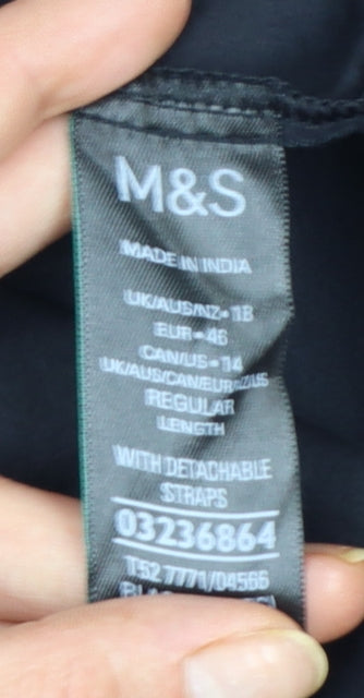 Marks and Spencer Women’s Black Cotton A-Line Knee Length Summer Dress Size 18
