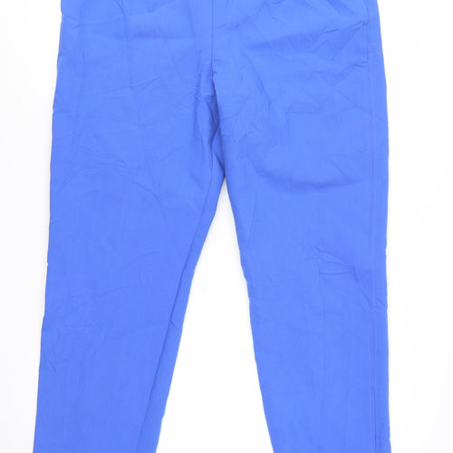 Marks and Spencer Women Blue Slim Ankle Trousers Size 16 Regular