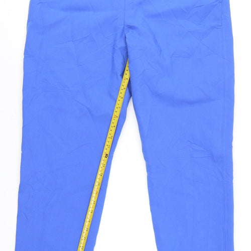 Marks and Spencer Women Blue Slim Ankle Trousers Size 16 Regular