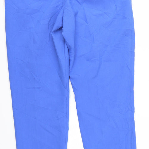 Marks and Spencer Women Blue Slim Ankle Trousers Size 16 Regular