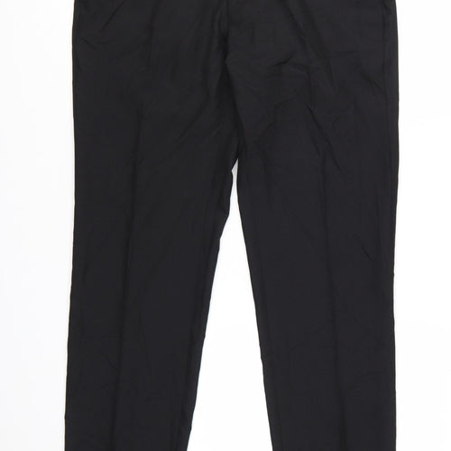 Marks and Spencer Men's Black Regular Fit Dress Pants 34W 29L
