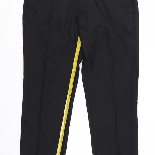Marks and Spencer Men's Black Regular Fit Dress Pants 34W 29L