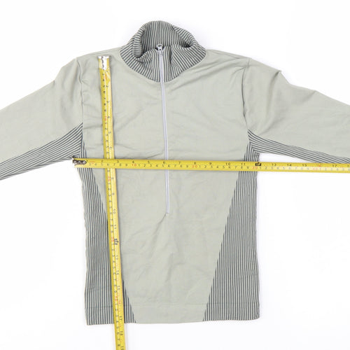 Urban Outfitters Women Grey High Neck Long Sleeve 1/4 Zip Active Top Size S