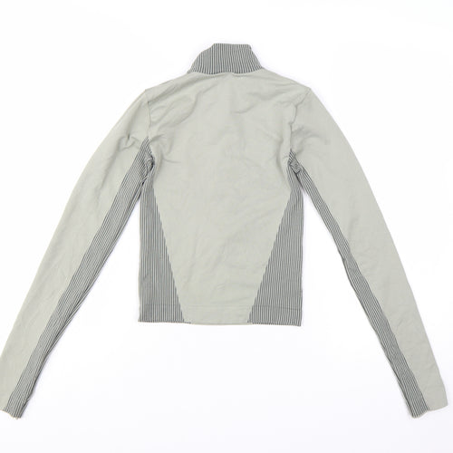 Urban Outfitters Women Grey High Neck Long Sleeve 1/4 Zip Active Top Size S