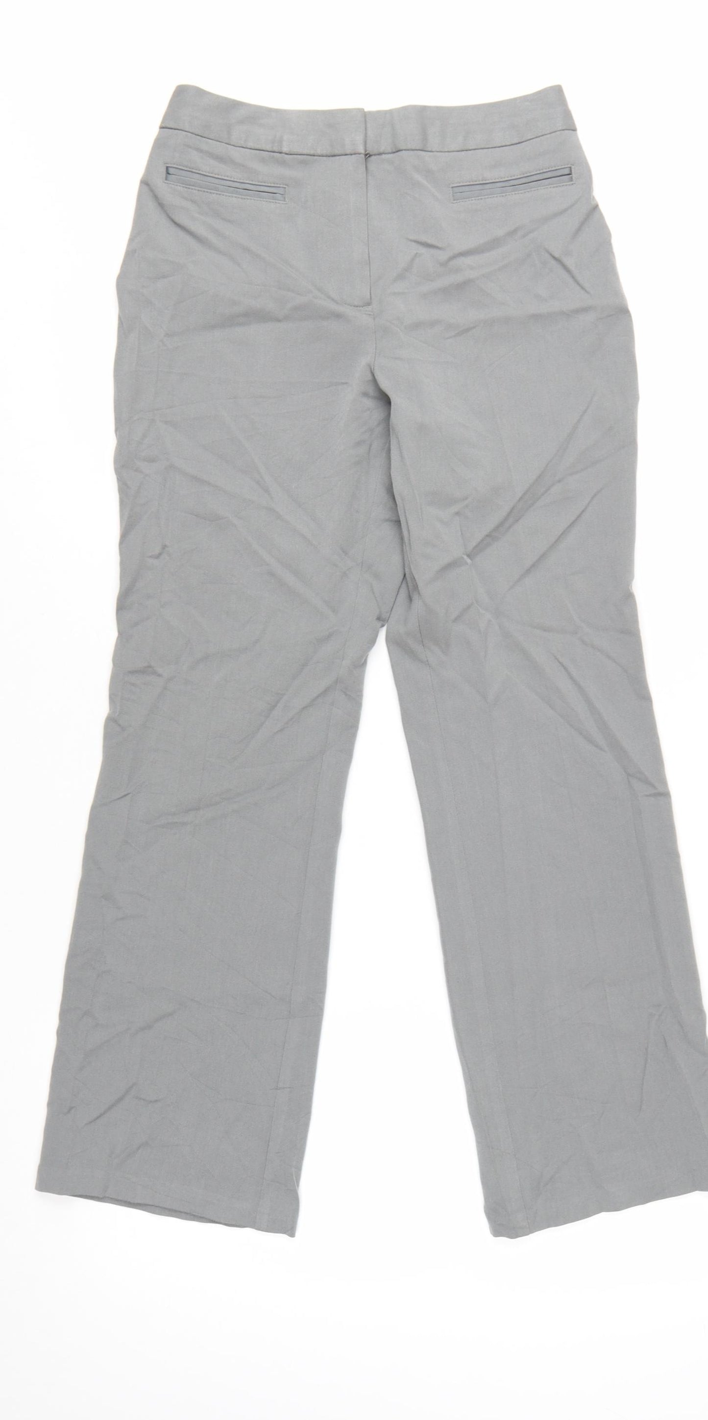 Marks and Spencer Women Grey Straight Leg Dress Pants Size 10 Regular
