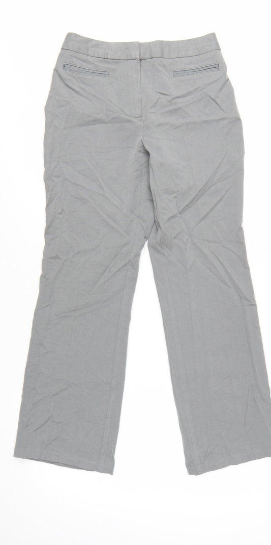 Marks and Spencer Women Grey Straight Leg Dress Pants Size 10 Regular