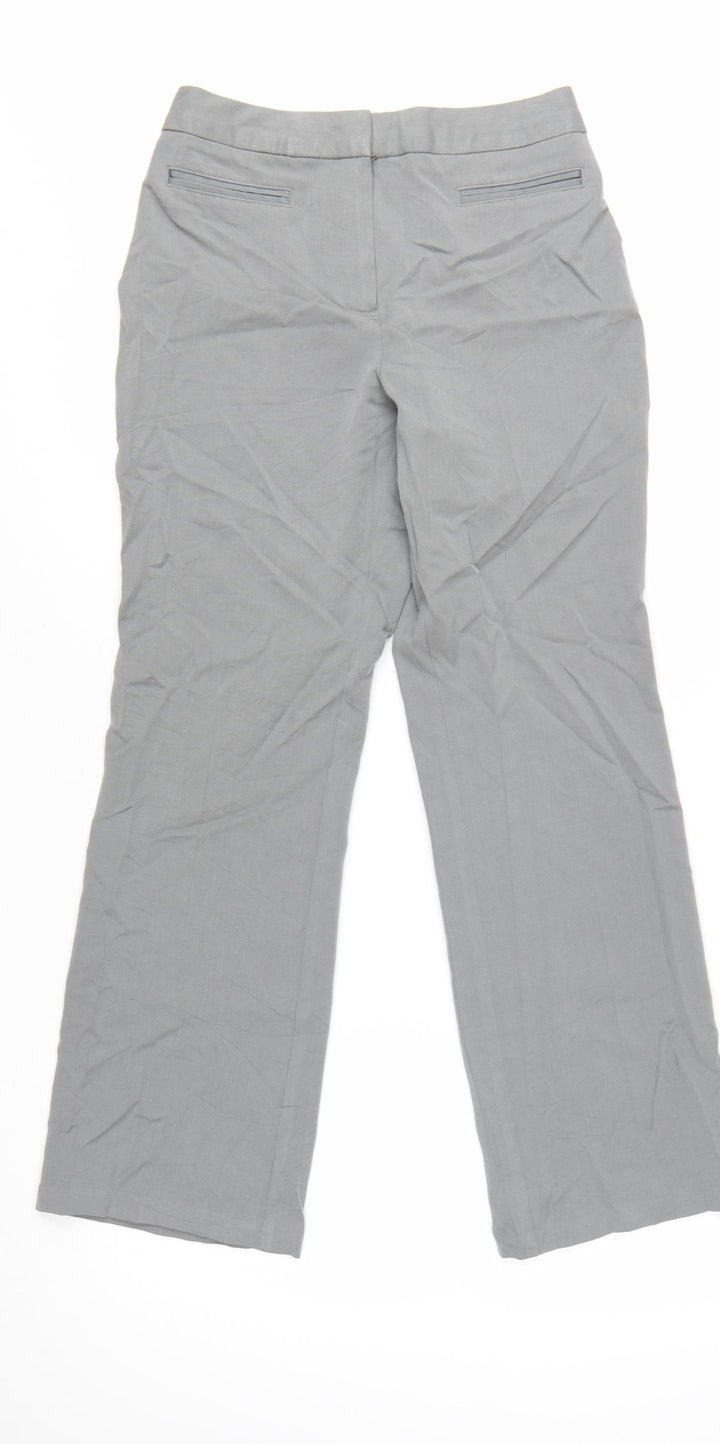 Marks and Spencer Women Grey Straight Leg Dress Pants Size 10 Regular