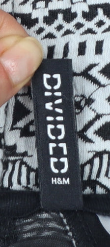 H&M Divided Women’s Black Geometric Bodycon Dress Size 8