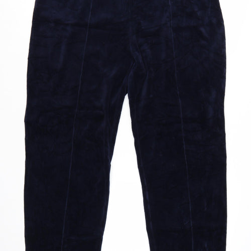 David Nieper Women's Blue Velvet Straight Leg Stretch Trousers UK 18