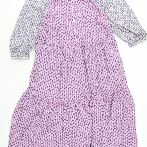 Marks and Spencer Women's Pink Floral Swing Dress Size 12
