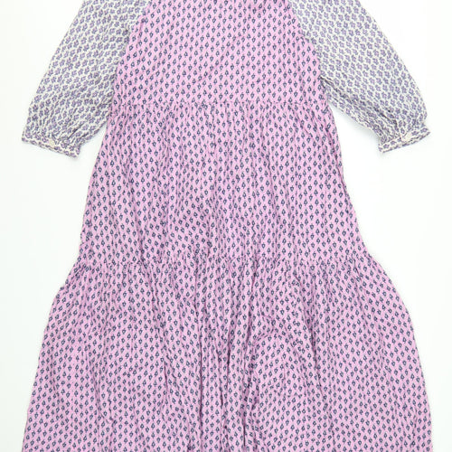 Marks and Spencer Women's Pink Floral Swing Dress Size 12