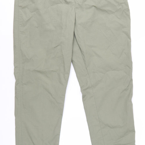 Marks and Spencer Women's Green Chino Trousers Size 14 Regular Fit