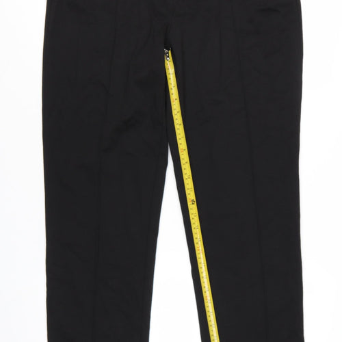 Marks and Spencer Womens Black Size 16 Straight Leg Stretch Trousers