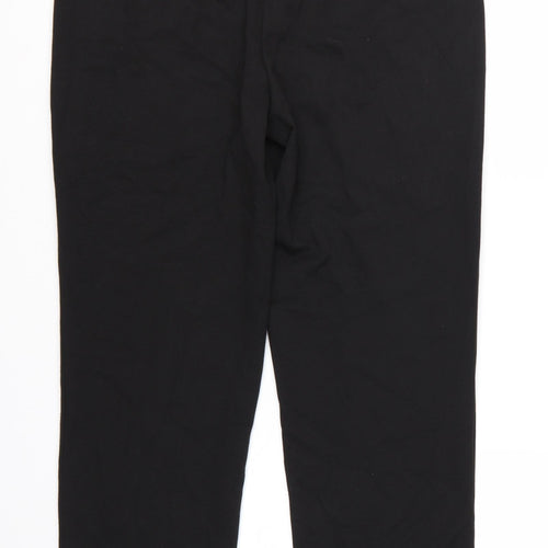 Marks and Spencer Womens Black Size 16 Straight Leg Stretch Trousers