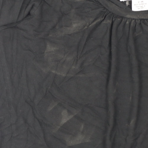 Calvin Klein Women's Black Petites M Scoop Neck Puff Sleeve Blouse