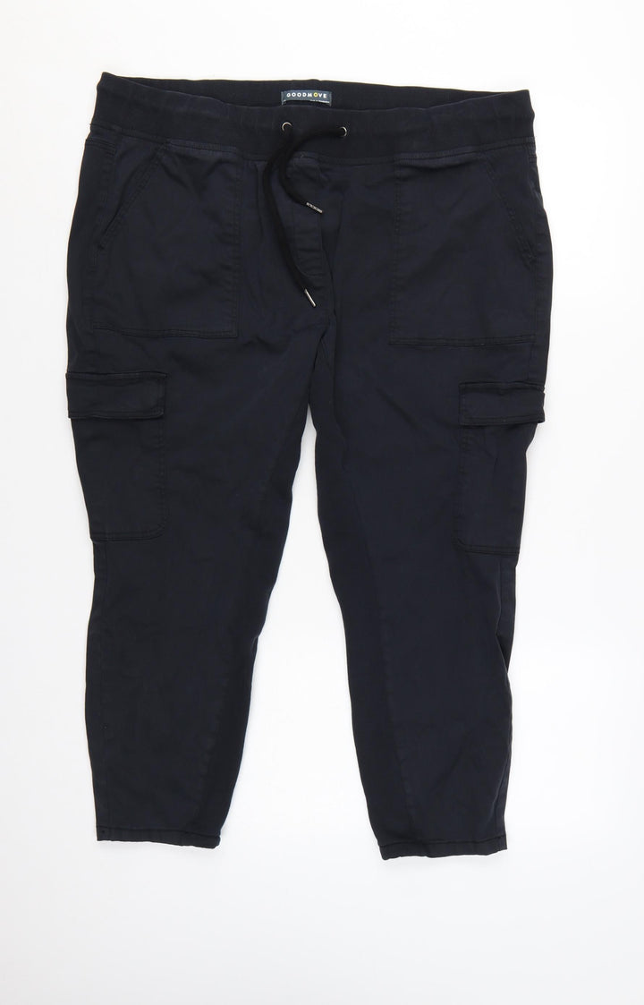 Marks and Spencer Goodmove Women Black Size 20 Cargo Trousers