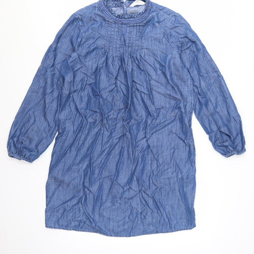 Marks and Spencer Womens Blue Chambray Shift Dress Size 12