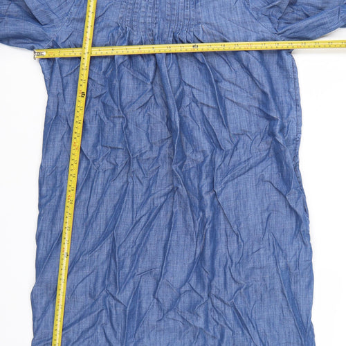 Marks and Spencer Womens Blue Chambray Shift Dress Size 12