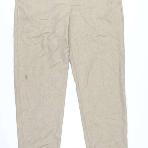 Marks and Spencer Women’s Beige Relaxed Straight Trousers Size 14 Long