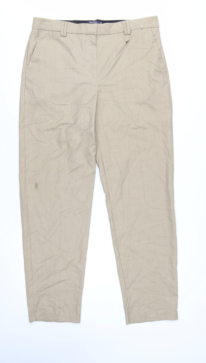 Marks and Spencer Women’s Beige Relaxed Straight Trousers Size 14 Long