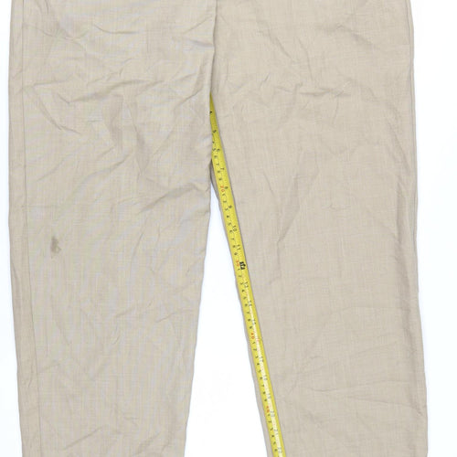 Marks and Spencer Women’s Beige Relaxed Straight Trousers Size 14 Long