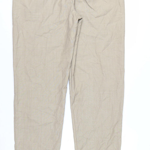 Marks and Spencer Women’s Beige Relaxed Straight Trousers Size 14 Long