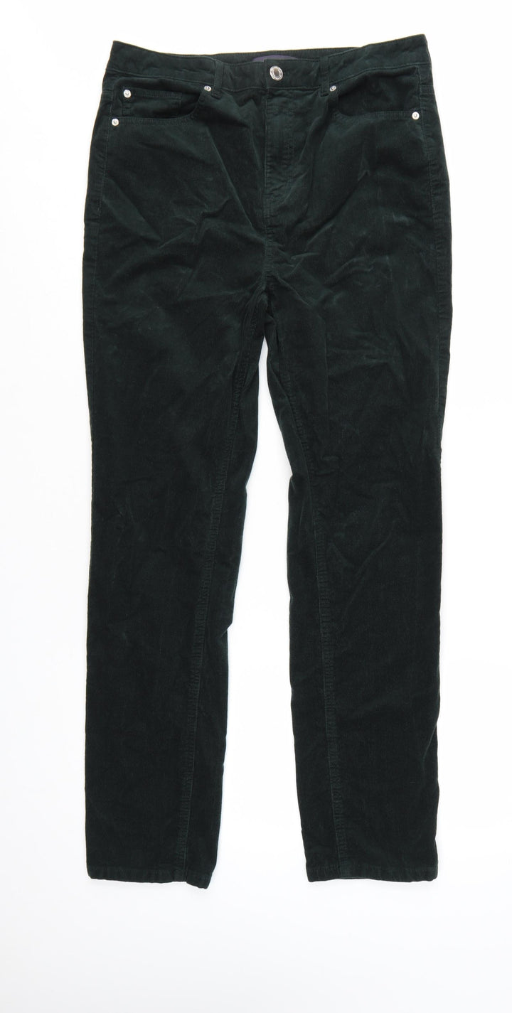Marks and Spencer Women’s Green Corduroy Chino Trousers Size 14 Regular