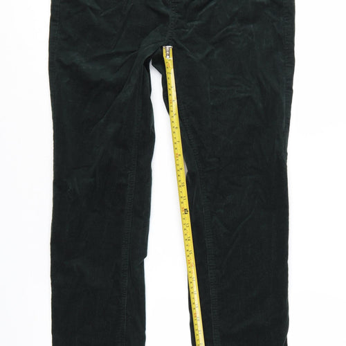 Marks and Spencer Women’s Green Corduroy Chino Trousers Size 14 Regular