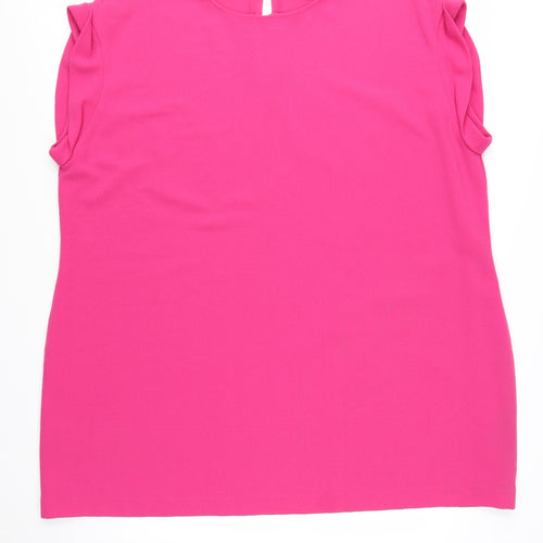 Next Women’s Pink Shift Dress Size 26 Plus Short Sleeve Crew Neck