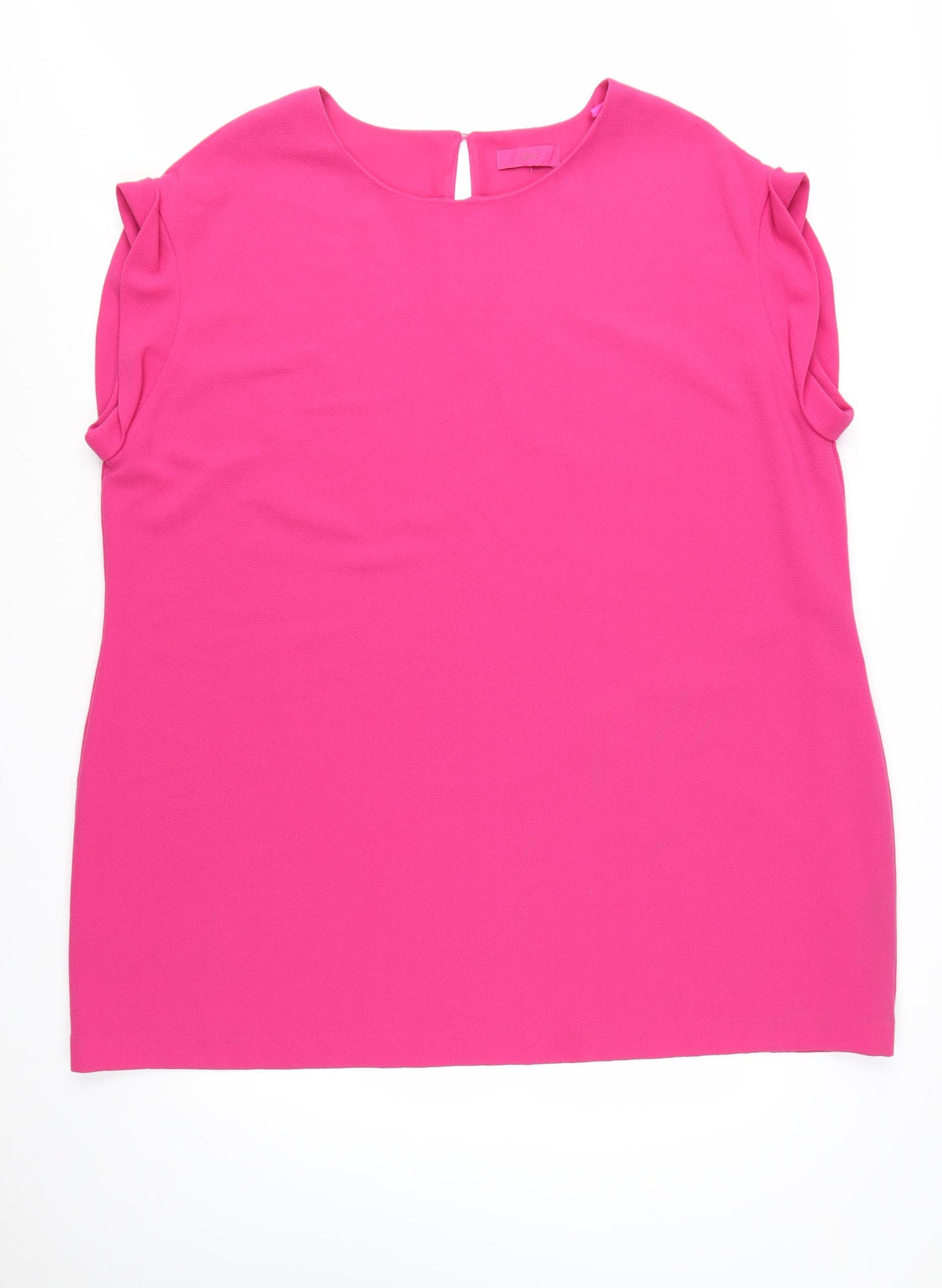 Next Women’s Pink Shift Dress Size 26 Plus Short Sleeve Crew Neck