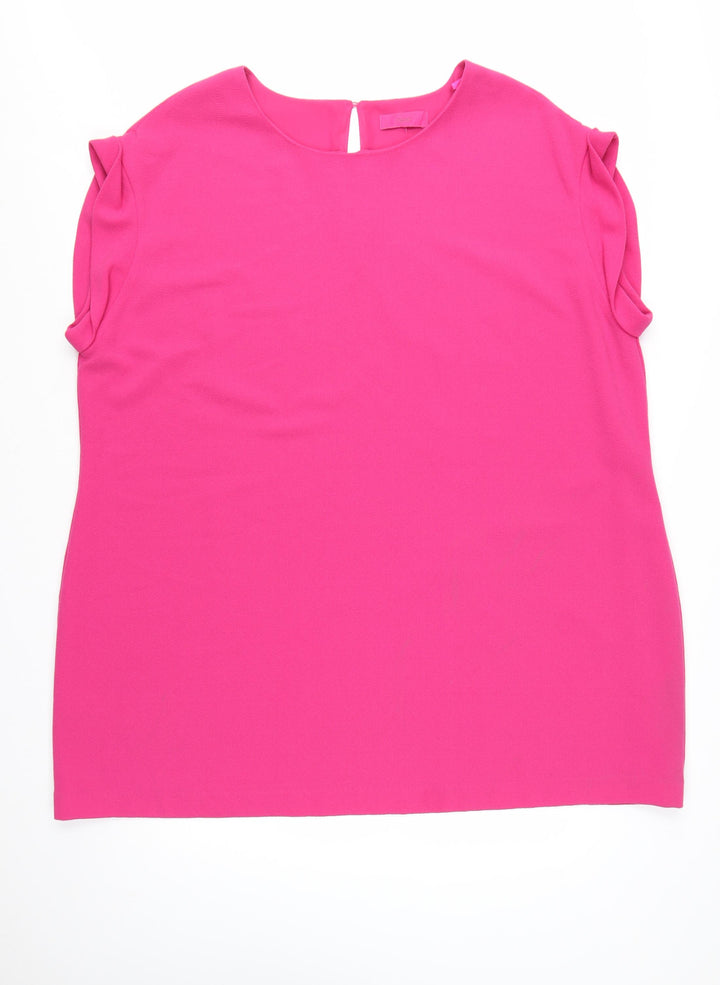 Next Women’s Pink Shift Dress Size 26 Plus Short Sleeve Crew Neck