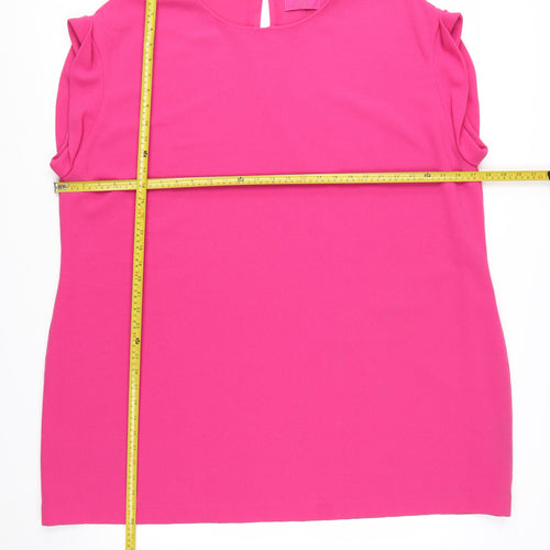 Next Women’s Pink Shift Dress Size 26 Plus Short Sleeve Crew Neck