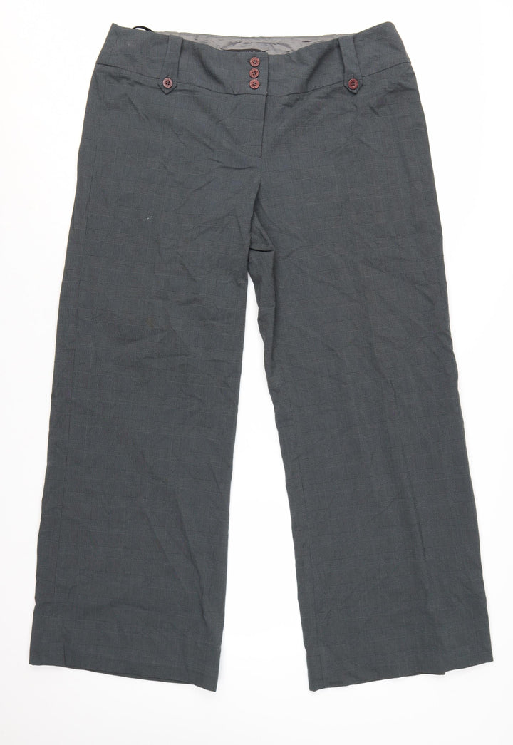 Betty Jackson Black Women Grey Size 16 Wide-Leg Dress Pants