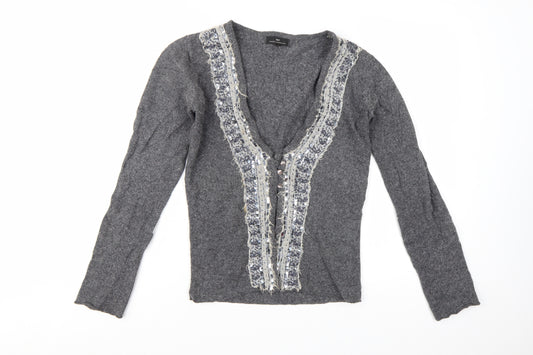 Day Birger et Mikkelsen Women's Grey Sequin V-Neck Cardigan S