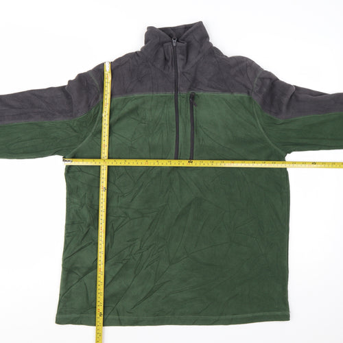 Mountain Warehouse Mens Green 1/2 Zip Fleece Sweatshirt M
