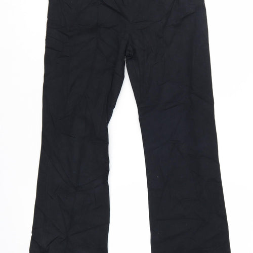 Arket Women's Black Slim Straight Cotton Trousers Size 10