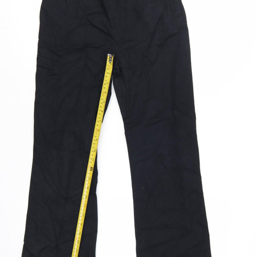 Arket Women's Black Slim Straight Cotton Trousers Size 10
