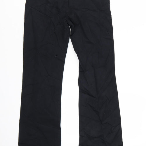 Arket Women's Black Slim Straight Cotton Trousers Size 10