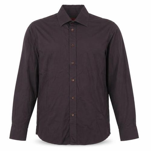 Hugo Boss Men's Brown Slim Fit Long Sleeve Button-Up Shirt M