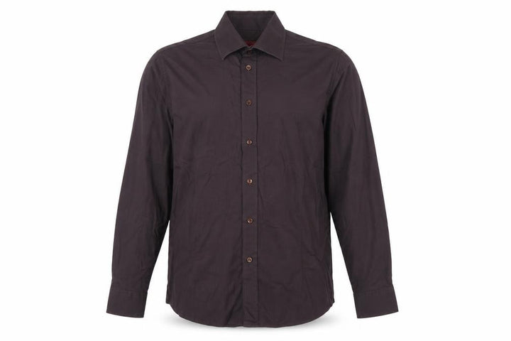 Hugo Boss Men's Brown Slim Fit Long Sleeve Button-Up Shirt M