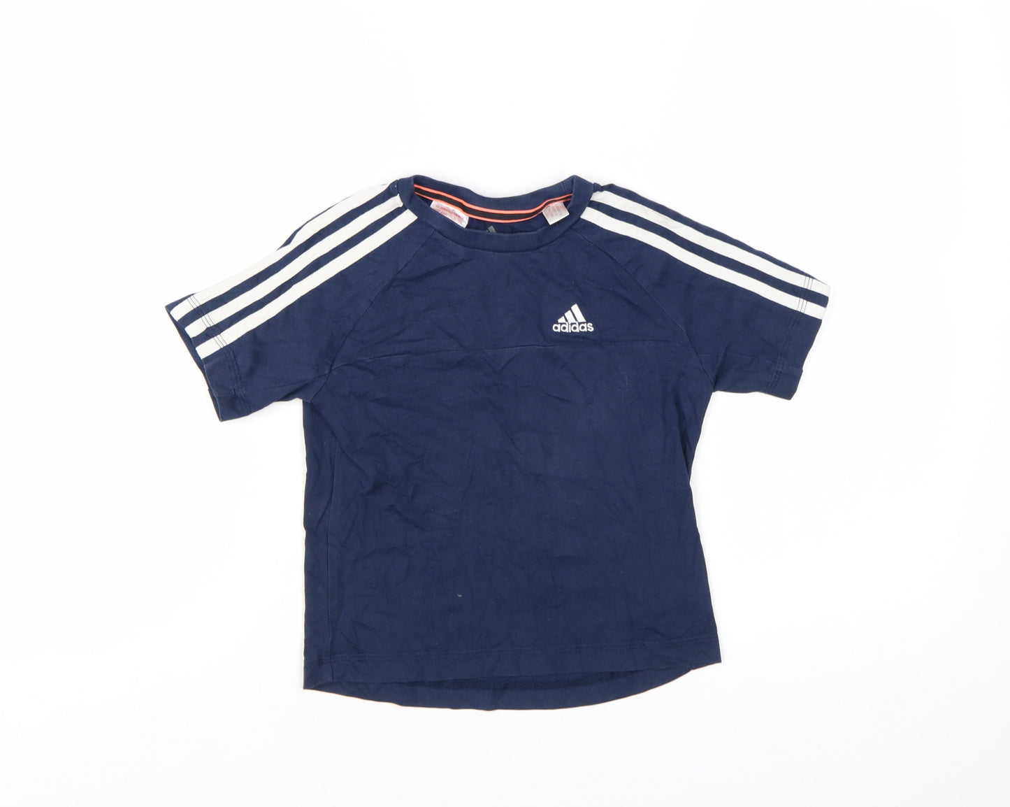 Adidas Boys Blue Short Sleeve Crew Neck Climalite Cotton T-Shirt 5-6 Years