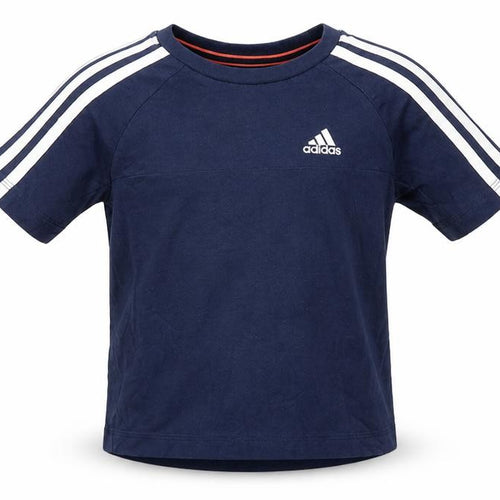 Adidas Boys Blue Short Sleeve Crew Neck Climalite Cotton T-Shirt 5-6 Years